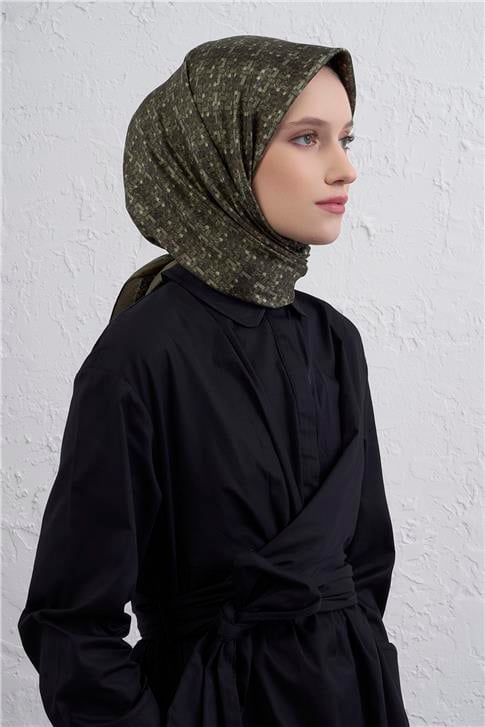 Armine Soyut Desenli Saf İpek Twill Eşarp 9405D 82