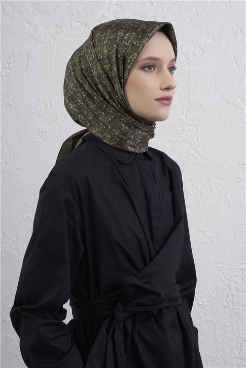 Armine Soyut Desenli Saf İpek Twill Eşarp 9405D 82