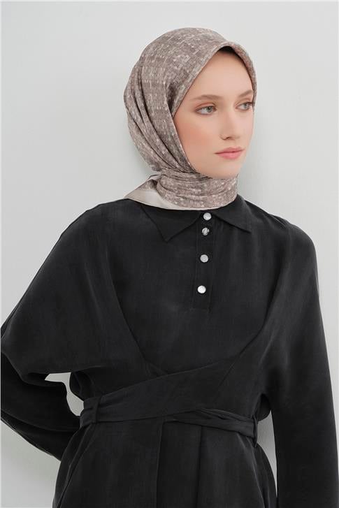 Armine Soyut Desenli Saf İpek Twill Eşarp 9405D 85