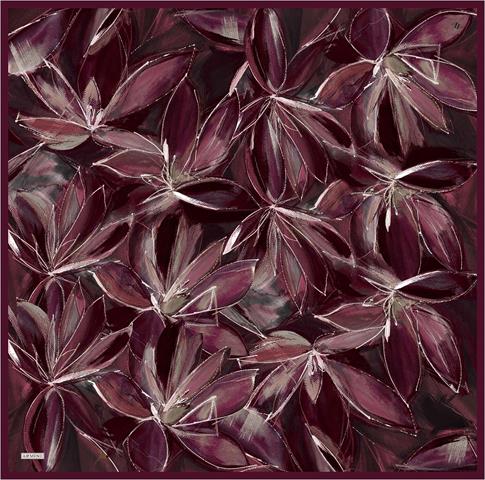 Armine Çiçek Desenli Saf İpek Twill Eşarp 9406D 81 