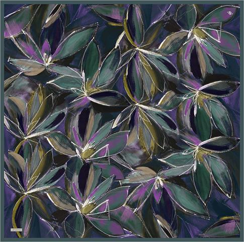 Armine Çiçek Desenli Saf İpek Twill Eşarp 9406D 84