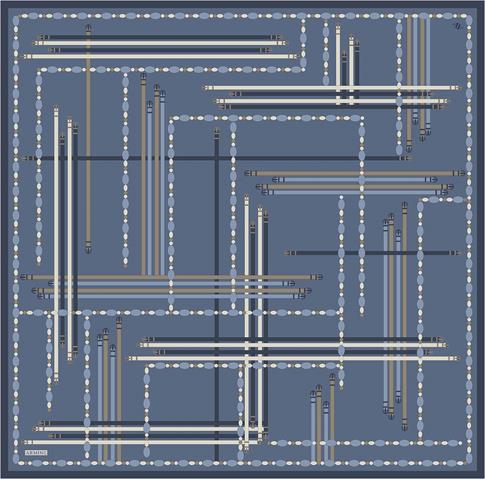 Armine Obje Desenli Saf İpek Twill Eşarp 9407D 33