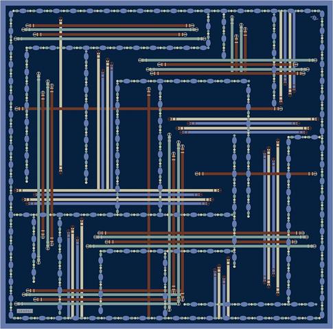 Armine Obje Desenli Saf İpek Twill Eşarp 9407D 51