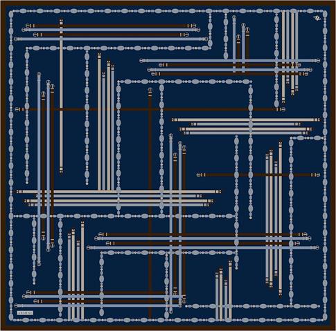 Armine Obje Desenli Saf İpek Twill Eşarp 9407D 83