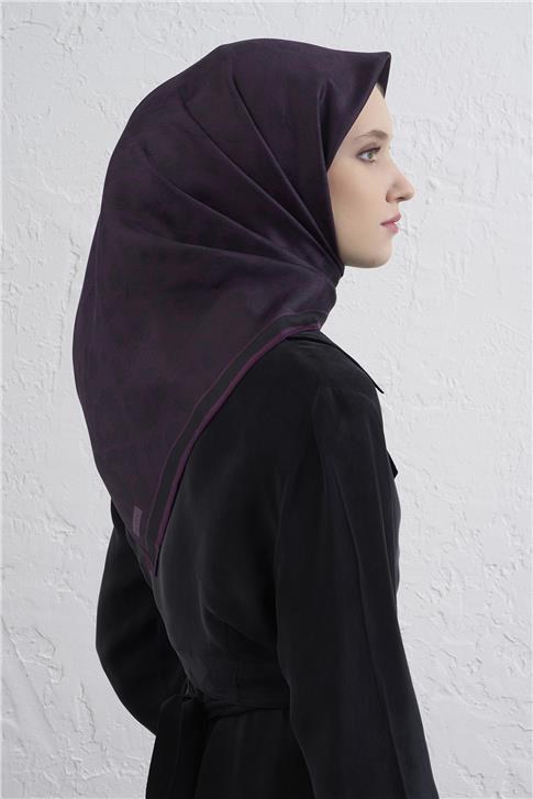 Armine Klasik Desenli Saf İpek Twill Eşarp 9408D 04