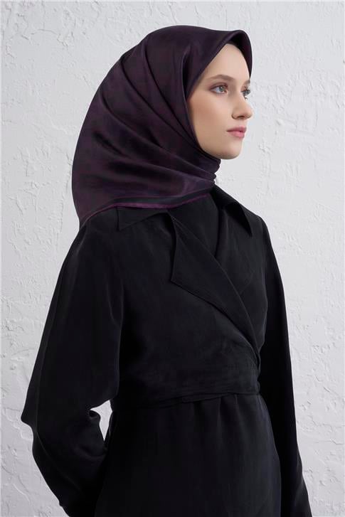 Armine Klasik Desenli Saf İpek Twill Eşarp 9408D 04