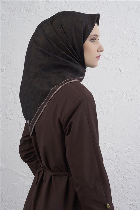 Armine Klasik Desenli Saf İpek Twill Eşarp 9408D 83
