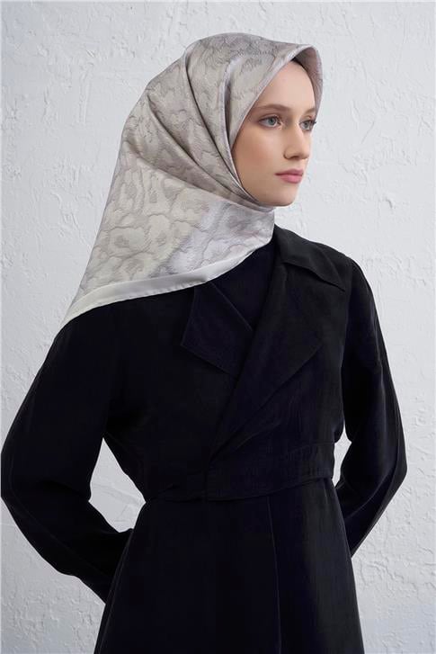 Armine Klasik Desenli Saf İpek Twill Eşarp 9408D 85