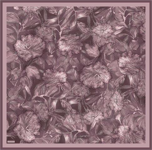 Armine Çiçek Desenli Saf İpek Twill Eşarp 9409D 05