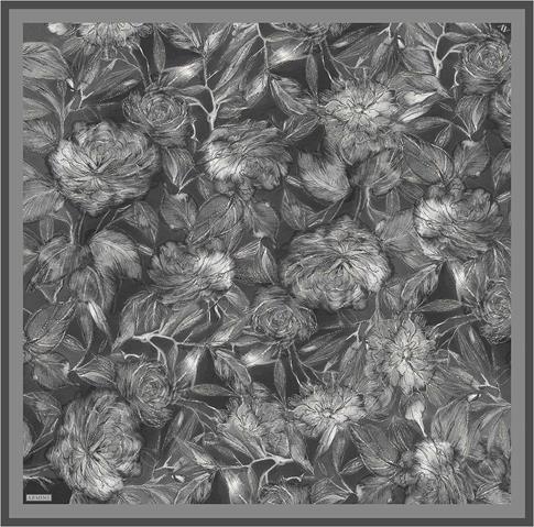 Armine Çiçek Desenli Saf İpek Twill Eşarp 9409D 07