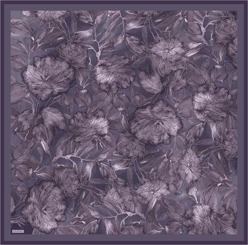 Armine Çiçek Desenli Saf İpek Twill Eşarp 9409D 33