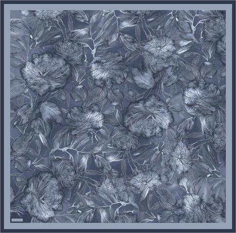 Armine Çiçek Desenli Saf İpek Twill Eşarp 9409D 34