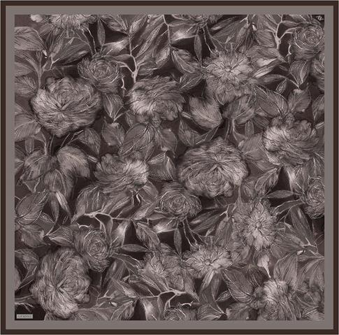 Armine Çiçek Desenli Saf İpek Twill Eşarp 9409D 82
