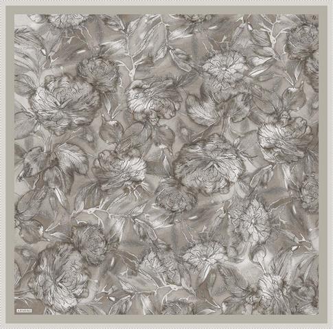 Armine Çiçek Desenli Saf İpek Twill Eşarp 9409D 83