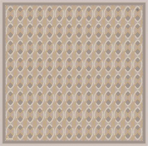 Armine Klasik Desenli Saf İpek Twill Eşarp 9410D 33
