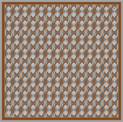 Armine Klasik Desenli Saf İpek Twill Eşarp 9410D 35