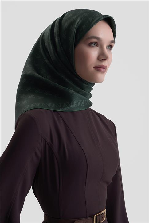 Armine Monogram Desenli Saf İpek Twill Eşarp 9412D 81