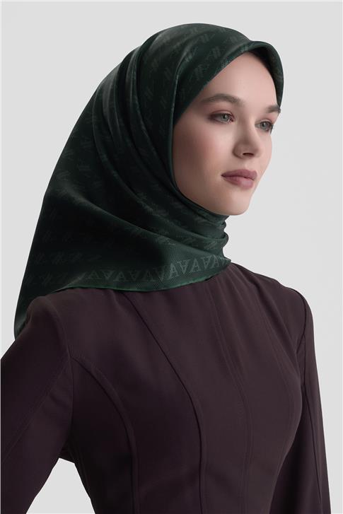 Armine Monogram Desenli Saf İpek Twill Eşarp 9412D 81