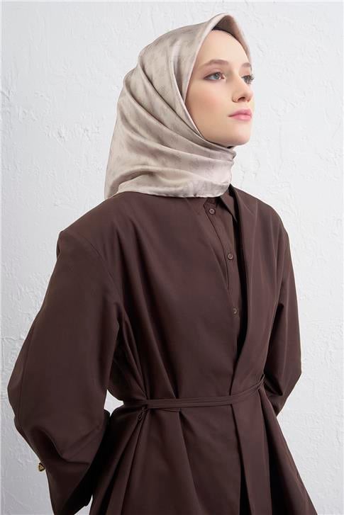 Armine Monogram Desenli Saf İpek Twill Eşarp 9412D 82
