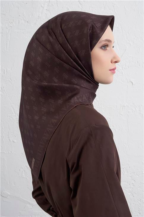 Armine Monogram Desenli Saf İpek Twill Eşarp 9412D 84