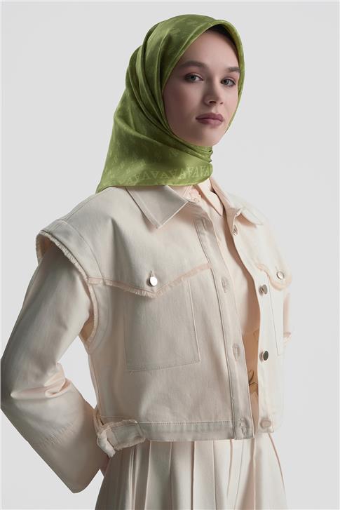 Armine Monogram Desenli Saf İpek Twill Eşarp 9412D 90