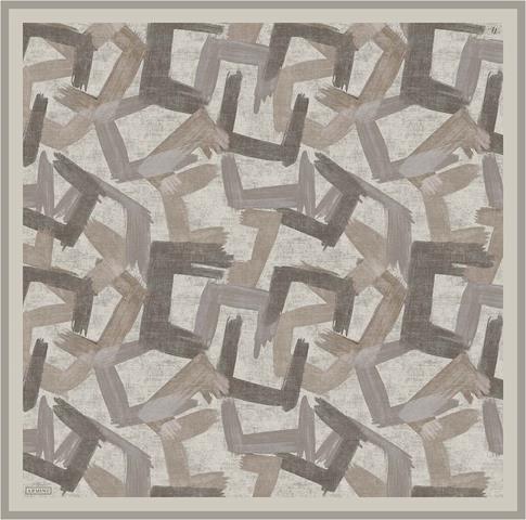 Armine Geometrik Desenli Saf İpek Twill Eşarp 9413D 07