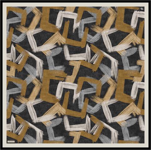 Armine Geometrik Desenli Saf İpek Twill Eşarp 9413D 80