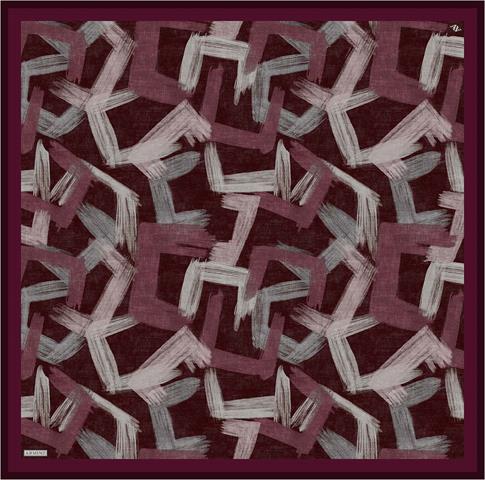 Armine Geometrik Desenli Saf İpek Twill Eşarp 9413D 81