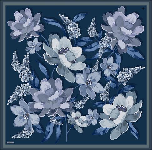 Armine Çiçek Desenli Saf İpek Twill Eşarp 9414D 52