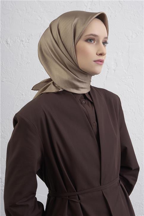 Armine Soyut Desenli Saf İpek Twill Eşarp 9415D 02 