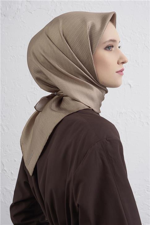 Armine Soyut Desenli Saf İpek Twill Eşarp 9415D 02 