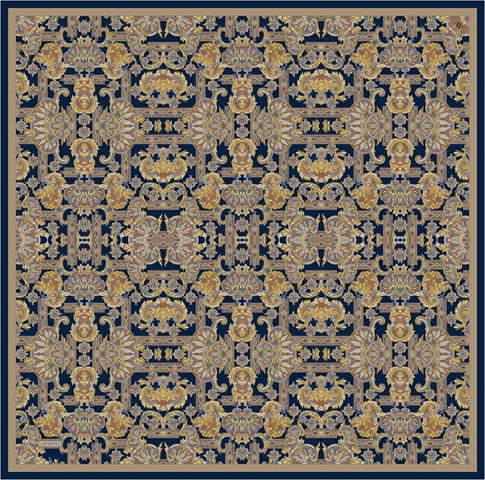 Armine Etnik Desen Saf İpek Twill Eşarp 9416D 03