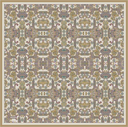 Armine Etnik Desen Saf İpek Twill Eşarp 9416D 05