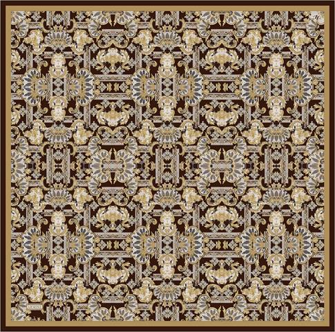 Armine Etnik Desen Saf İpek Twill Eşarp 9416D 32