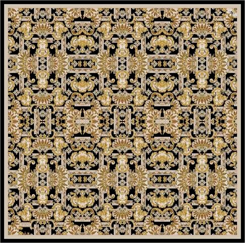 Armine Etnik Desen Saf İpek Twill Eşarp 9416D 34