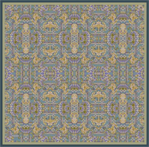 Armine Etnik Desen Saf İpek Twill Eşarp 9416D 52