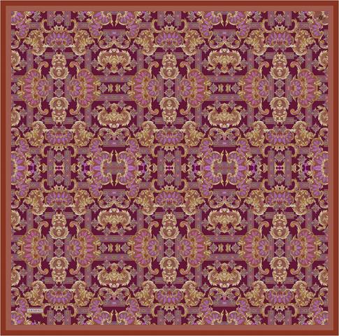 Armine Etnik Desen Saf İpek Twill Eşarp 9416D 55