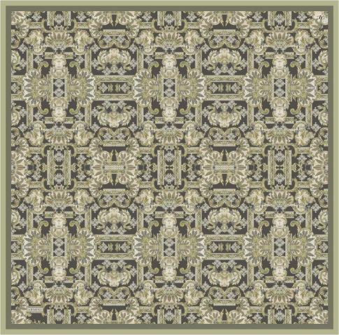 Armine Etnik Desen Saf İpek Twill Eşarp 9416D 80