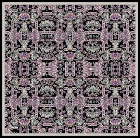 Armine Etnik Desen Saf İpek Twill Eşarp 9416D 81