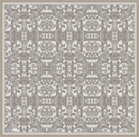 Armine Etnik Desen Saf İpek Twill Eşarp 9416D 83