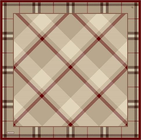 Armine Geometrik Desenli Saf İpek Twill Eşarp 9418D 05