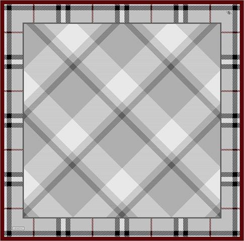 Armine Geometrik Desenli Saf İpek Twill Eşarp 9418D 80