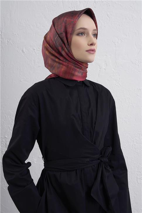 Armine Soyut Desenli Saf İpek Twill Eşarp 9420D 85