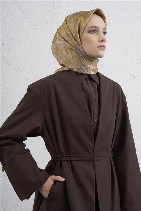 Armine Etnik Desen Saf İpek Twill Eşarp 9421D 05