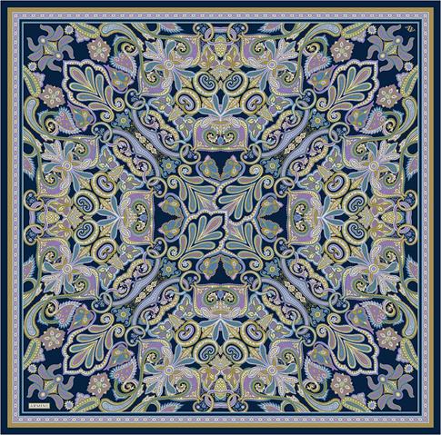 Armine Etnik Desen Saf İpek Twill Eşarp 9421D 08