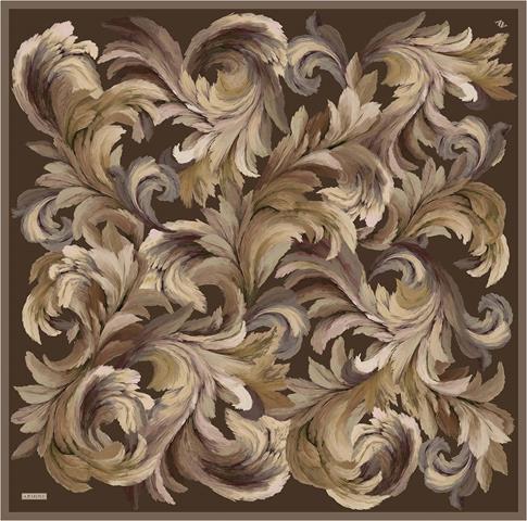 Armine Soyut Desenli Saf İpek Twill Eşarp 9423D 32