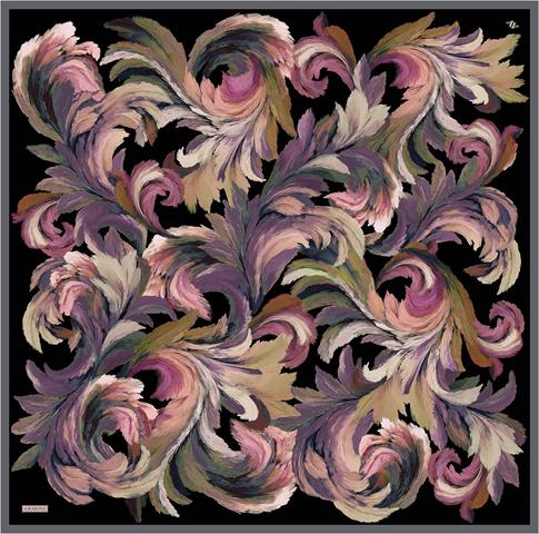 Armine Soyut Desenli Saf İpek Twill Eşarp 9423D 36