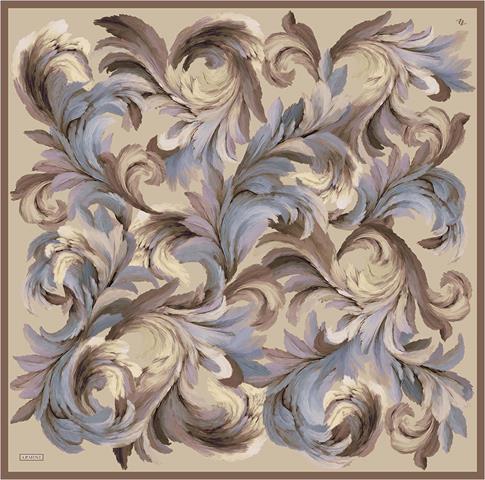 Armine Soyut Desenli Saf İpek Twill Eşarp 9423D 57