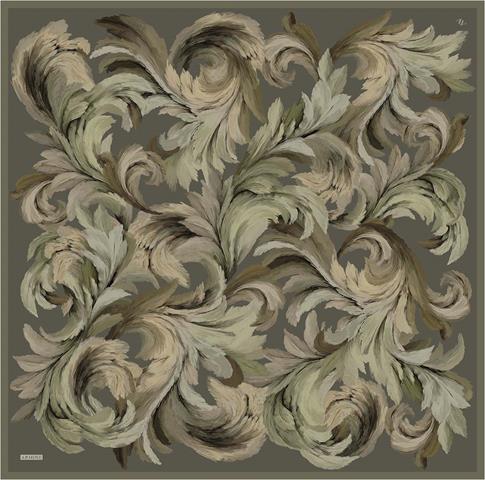 Armine Soyut Desenli Saf İpek Twill Eşarp 9423D 86