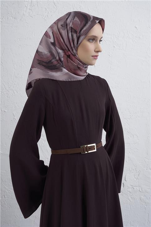 Armine Soyut Desenli Saf İpek Twill Eşarp 9423D 87